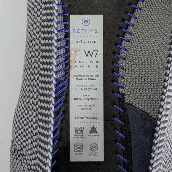 Rothy's The Point Gray Ballet Flats 7 Sustainable Slip On Capsule Wardrobe - Picture 2 of 13